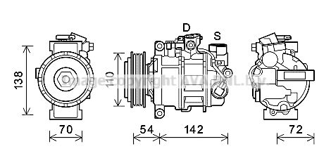 AVA QUALITY COOLING Компрессор, кондиционер BWK495